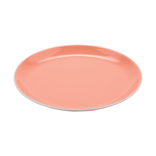 9.5" Pink with White Trim, Melamine Small Round Dinner Plate, G.E.T. Settlement Oasis (12 Pack)