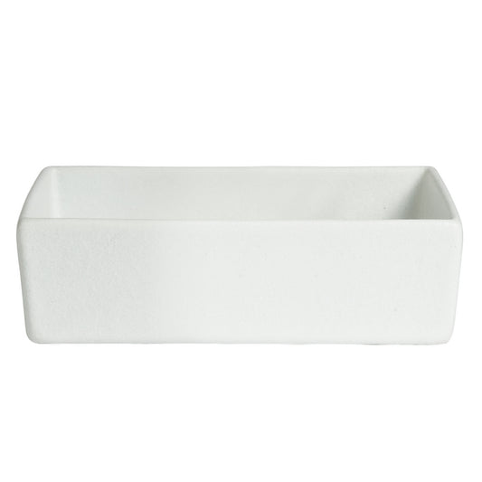 1.4 qt., 9.75" x 4.75" Rectangular Straight Sided Salad Bar Bowl, 3" Deep, Bugambilia Classic Finish, White, (Stocked)