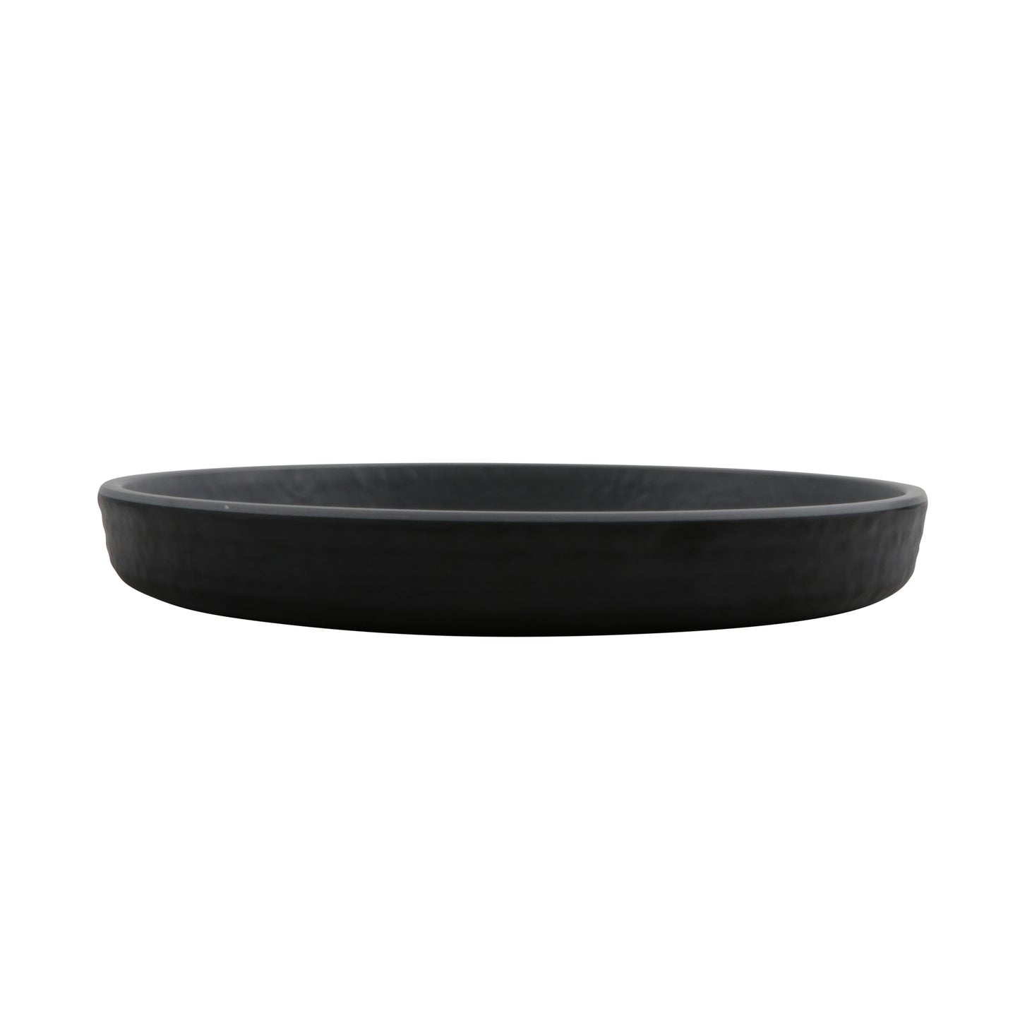 7" Round Melamine Dinner plate, Gray Matte inside/ Black Matte outside, GET. Roca. (12 Pack)