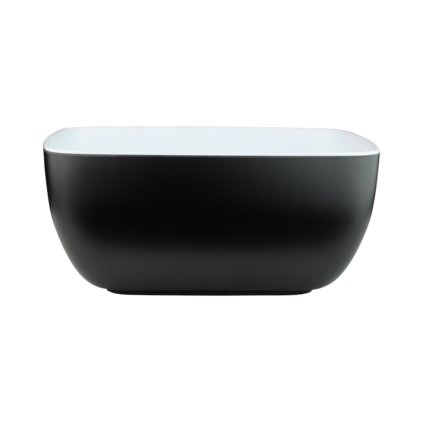 Melamine Rectangular Bowl - White Inside, Black Outside