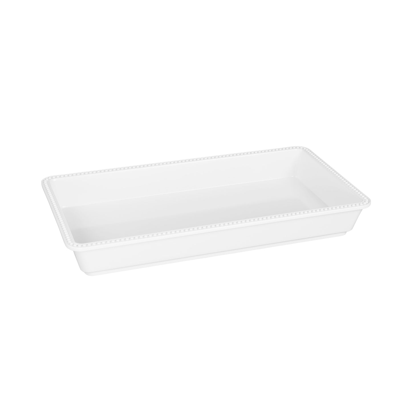 Melamine Rectangular Beaded Edge Tray - White