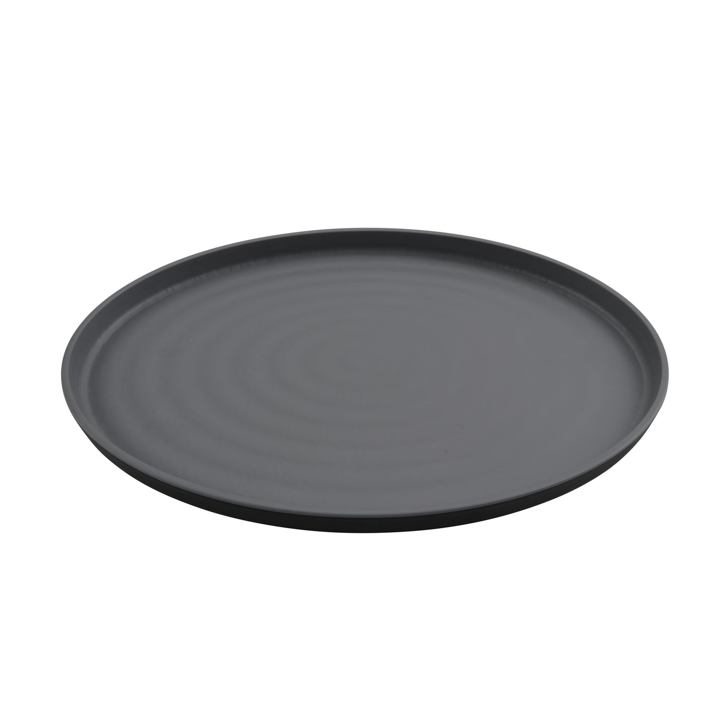 14" x 10" Melamine Oval Platter, Gray Matte inside/ Black Matte outside, GET. Roca.