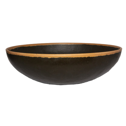 10 qt. Brown, Melamine, Large Display Bowl, (11 qt. rim-full), 16.5" Top Dia., 4.5" Deep, G.E.T. Pottery Market Glazed