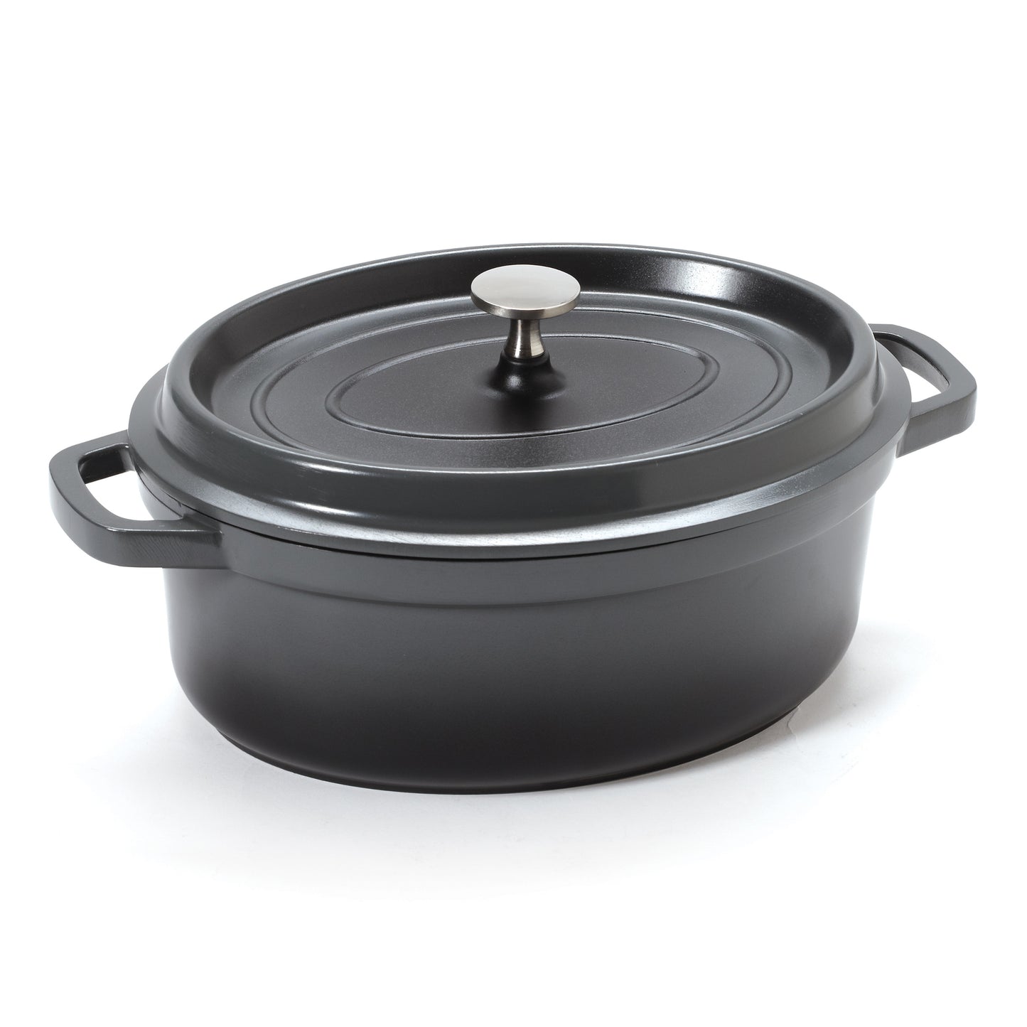 3.5 qt. (3.75 qt. rim-full), 10.25" x 7.88" Induction Ready Oval Dutch Oven w/ Lid, 3.5" deep (Clear Coat)