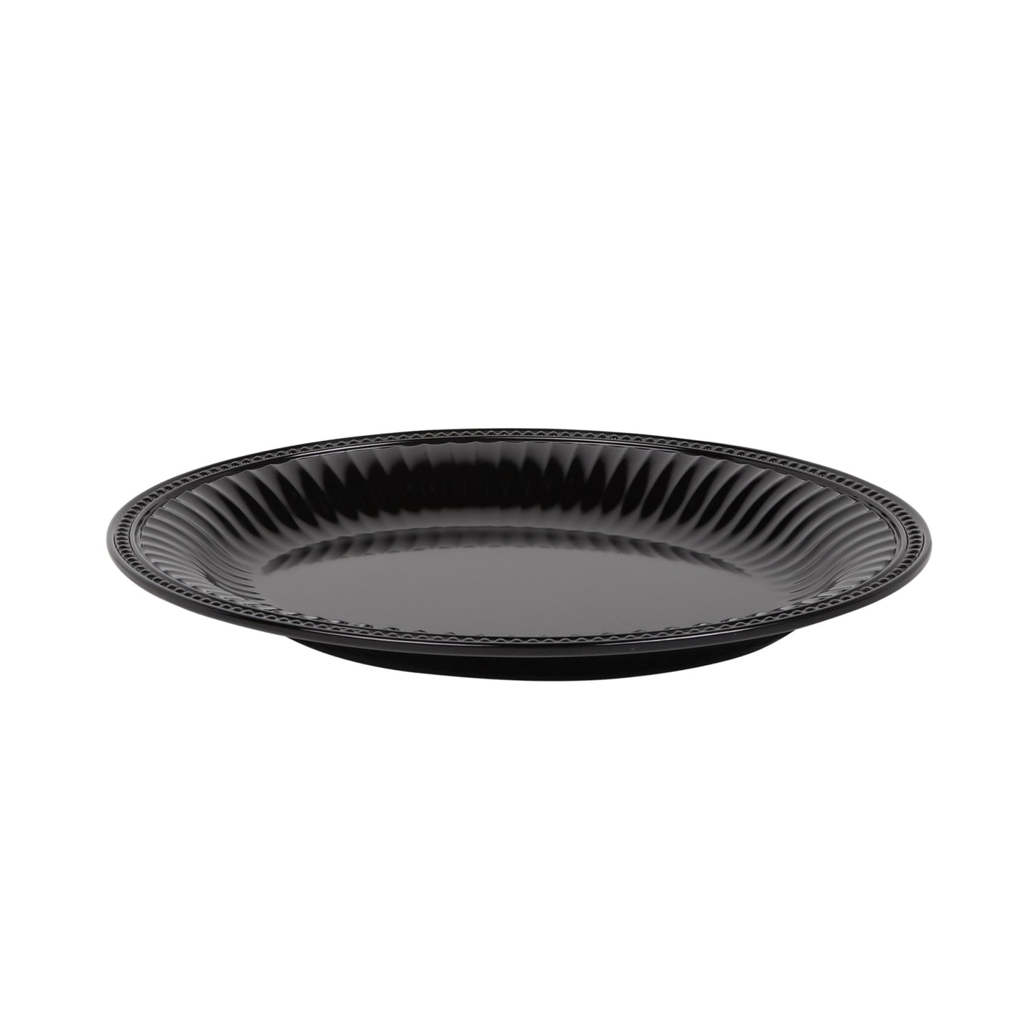 Melamine Oval Beaded Edge Platter - Black