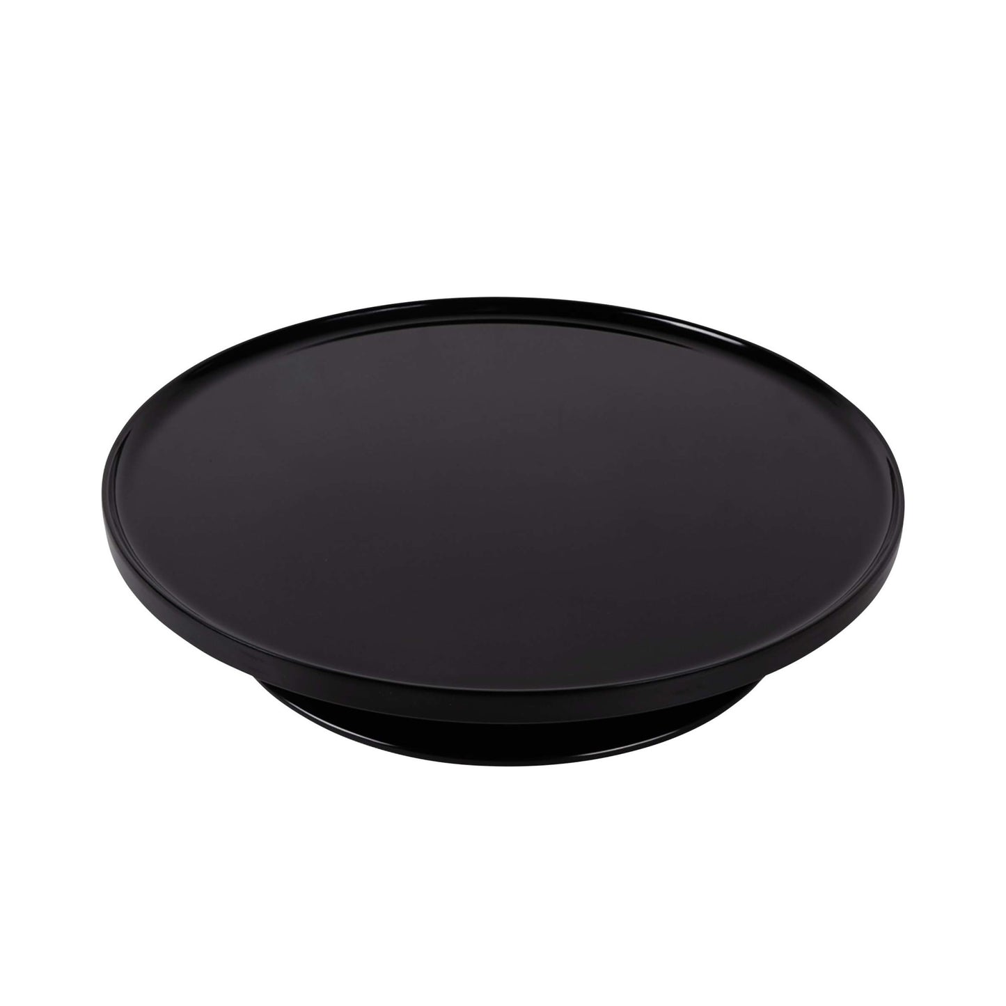 Melamine Round Plate With Rim - Black
