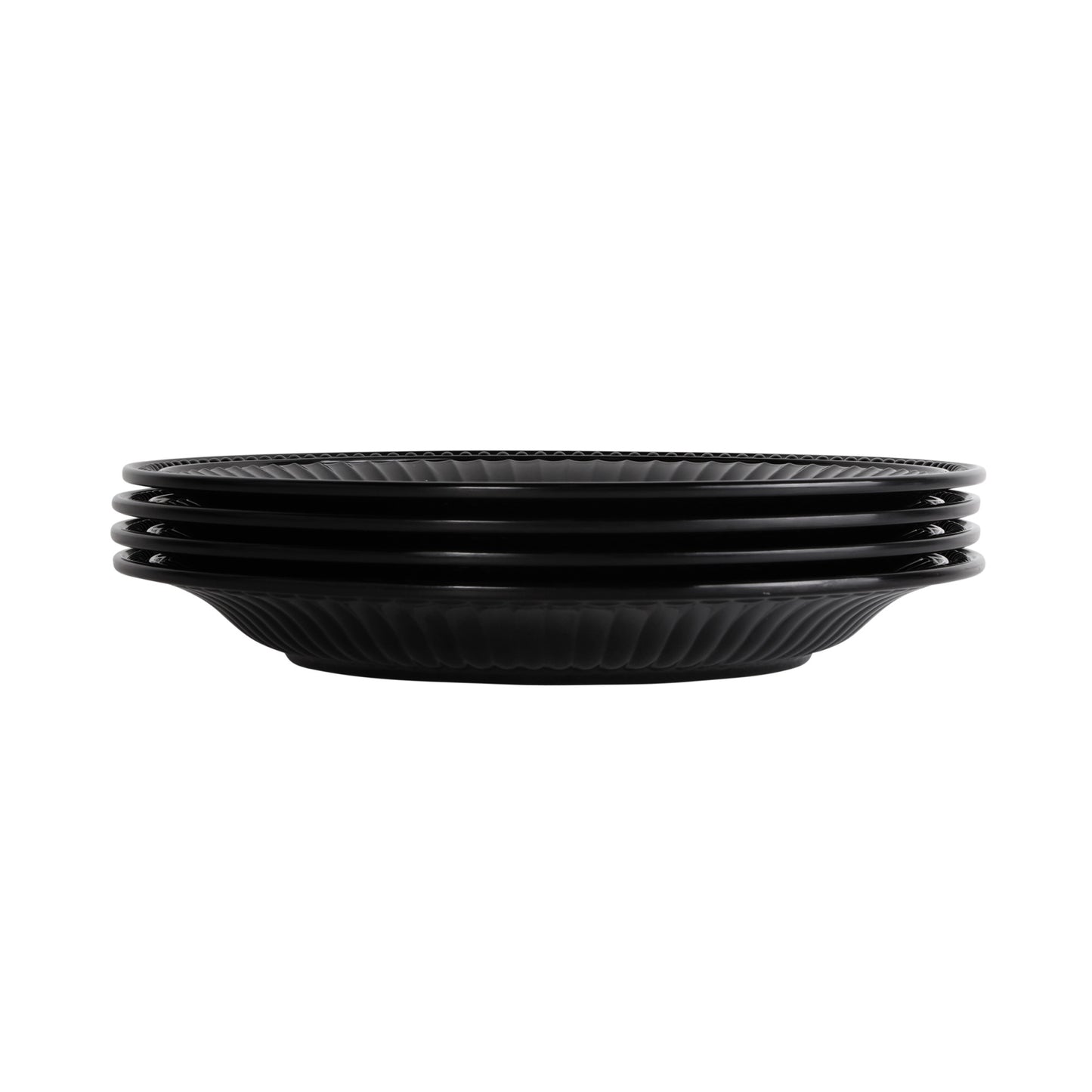 Melamine Round Beaded Edge Platter - Black