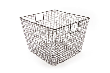 19" x 14" H, Iron Powder Coated, Gun Metal Grey, Square Basket, G.E.T Breeze Baskets