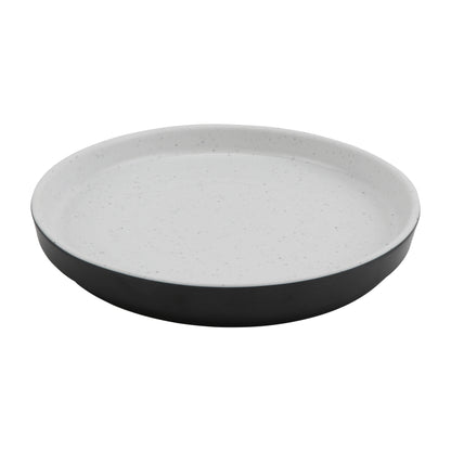 8.14" infuse stone natural black melamine plate with edge rim (small), 8.14"L x 8.14"W x 1.1"H, GET, cheforward