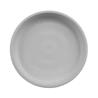 5" Round Melamine Dinner plate, White Matte inside/ Gray Matte outside, GET. Roca. (12 Pack)