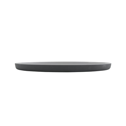 14" x 10" Melamine Oval Platter, Glossy White inside/ Gray Matte outside, GET. Roca.