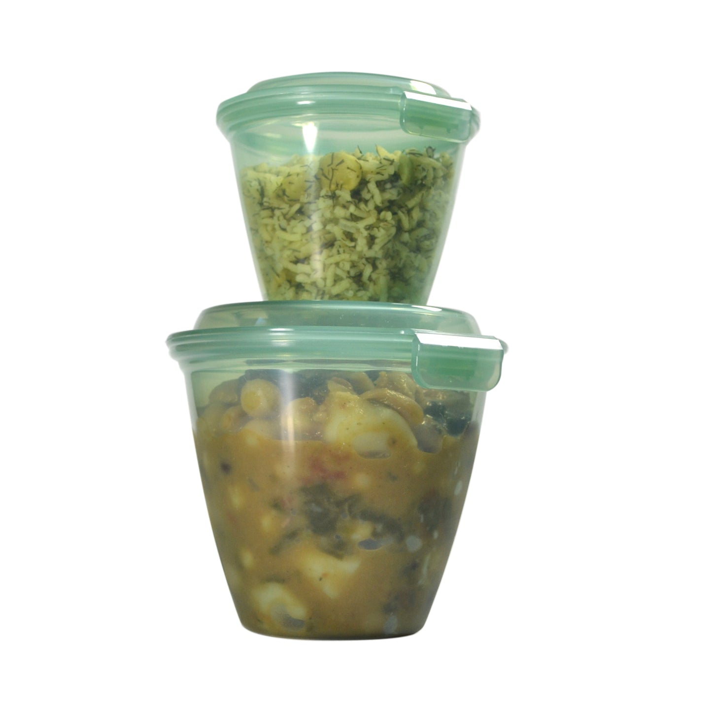 6 oz. Polypropylene, Jade, Reusable Side-Dish/Large Sauce Cup with Hinged Lid, (6.75 oz. rim-full), 3.25" Top Dia., 3" Tall, G.E.T. Eco-Takeout's (12 Pack)