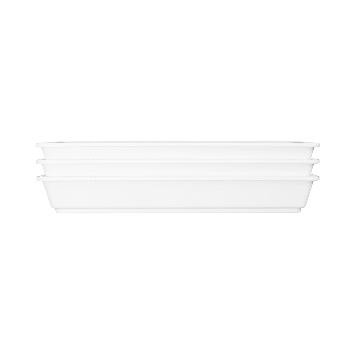 Melamine Rectangular Beaded Edge Tray - White