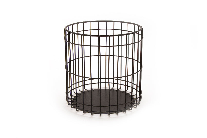 6.5" x 6.37" H, Iron Powder Coated, Gun Metal Grey, Round Basket, G.E.T Breeze Baskets