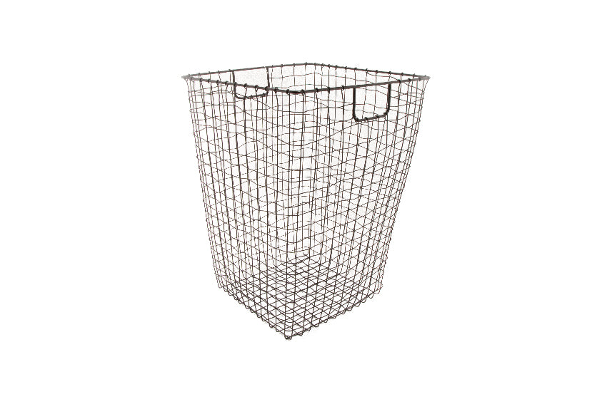 16.5" x 25" H, Iron Powder Coated, Gun Metal Grey, Square Basket, G.E.T Breeze Baskets