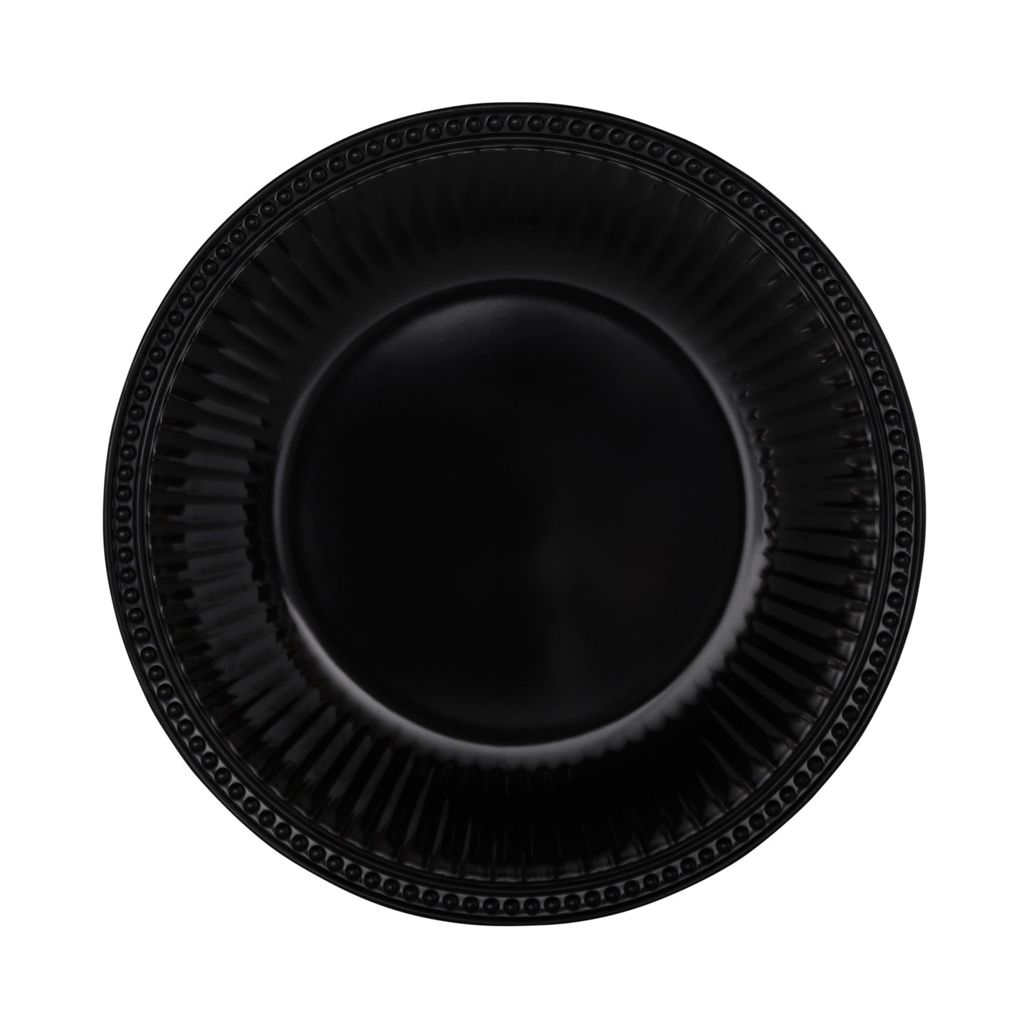 Melamine Round Beaded Edge Platter - Black