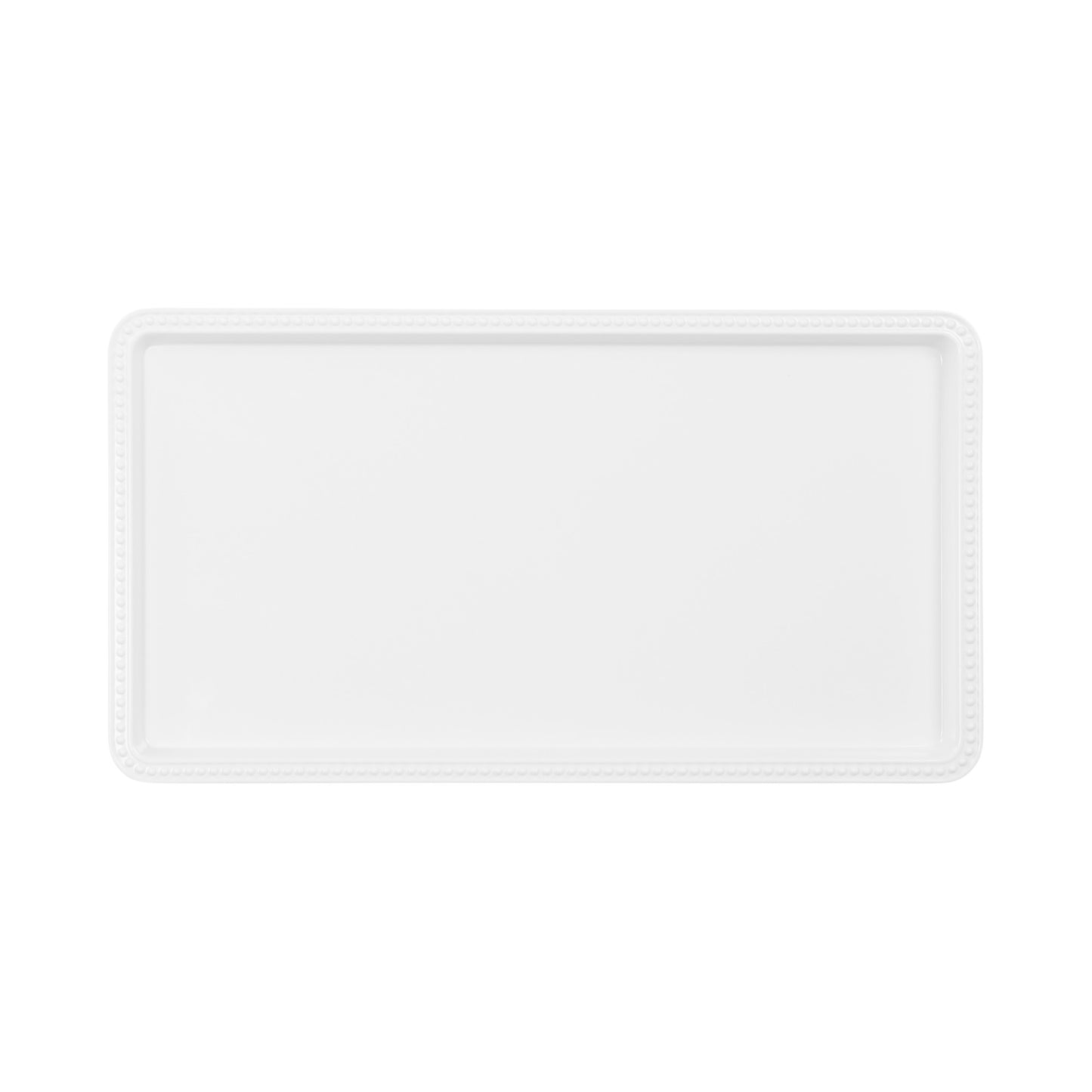 Melamine Rectangular Beaded Edge Tray - White