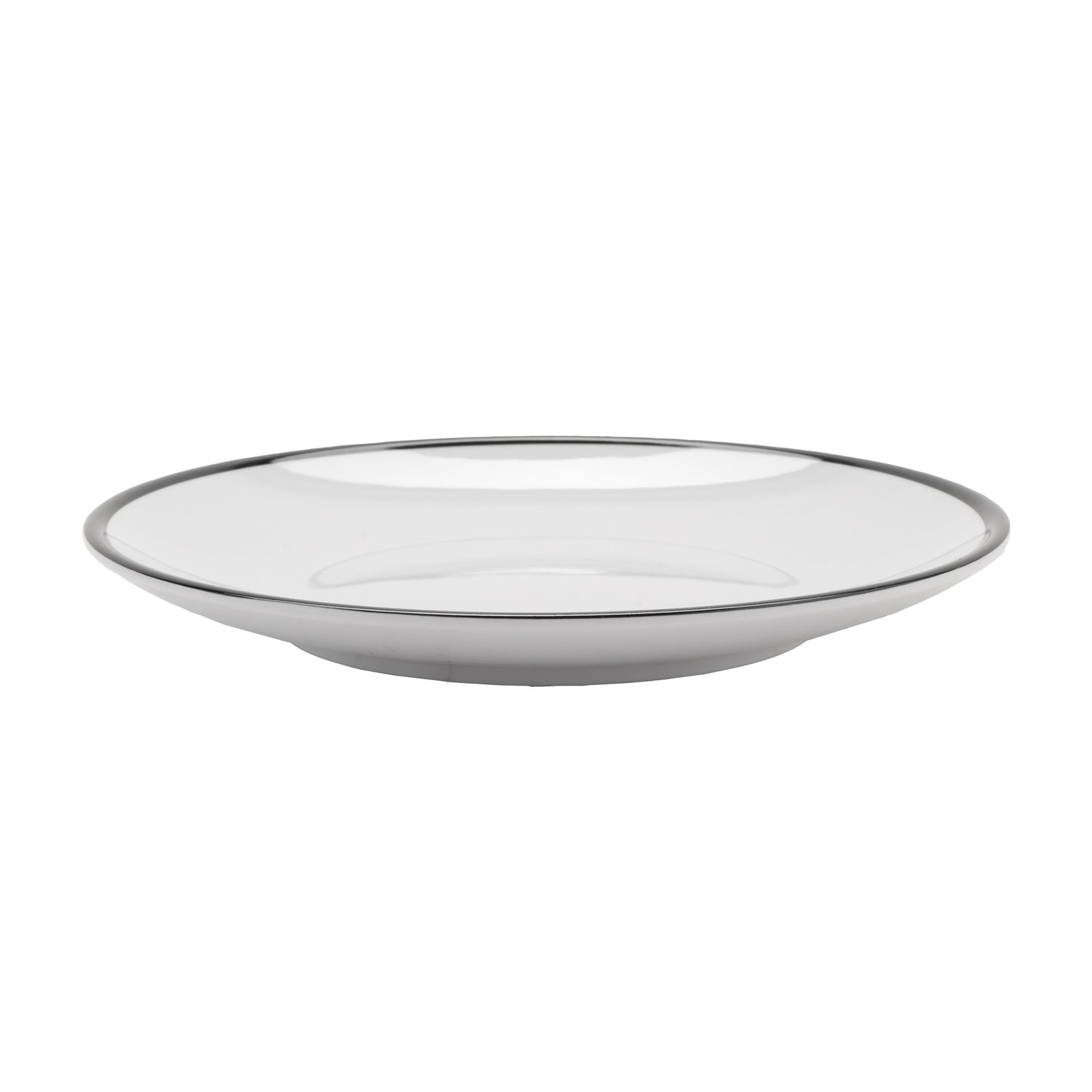 9" White with Black Trim, Enamelware Melamine Small Round Dinner Plate, G.E.T. Settlement Bistro (12 Pack)