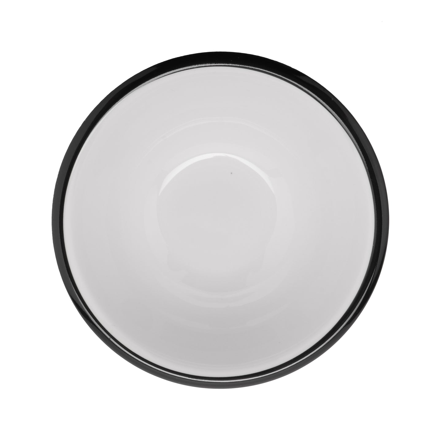 3 oz. White with Black Trim, Enamelware Melamine Small Round Side Dish Bowl, 4 oz. rim-full, 3.75" dia., 1.5" deep, G.E.T. Settlement Bistro (12 Pack)