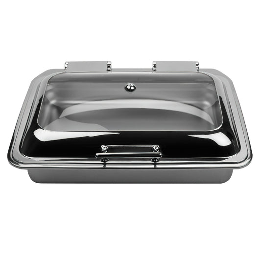 Strata Replacement Rectangular/Oblong Clamshell Lid Set for ST11602114, 8 qt., 22.25" x 17.75" x 3.75" H, Stainless Steel with Glass, G.E.T. STRATA BUFFET SYSTEM ST11610011
