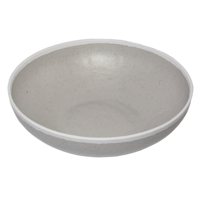 4 qt. Dove Gray, Melamine, Large Display Bowl, (4.56 qt. rim-full), 12.25" Top Dia., 3.25" Deep, G.E.T. Pottery Market Glazed