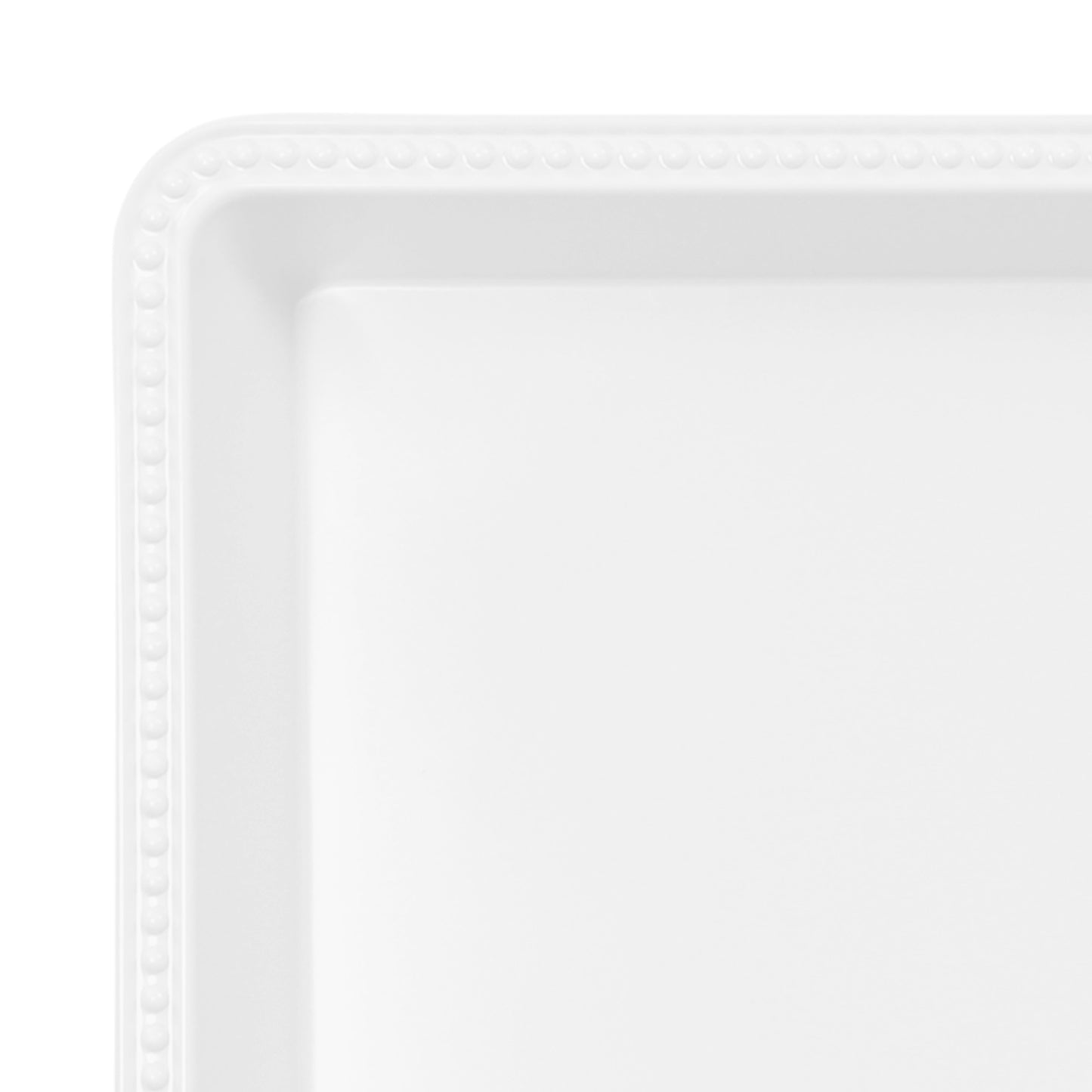 Melamine Rectangular Beaded Edge Tray - White