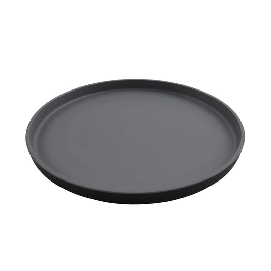 11" Round Melamine Dinner plate, Gray Matte inside/ Black Matte outside, GET. Roca. (12 Pack)