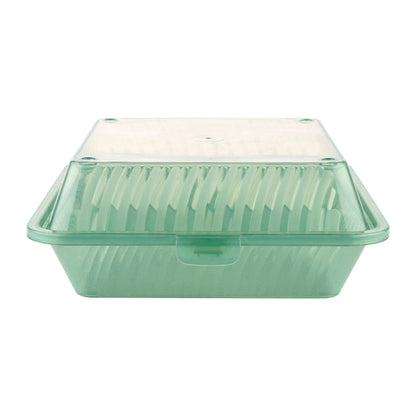 3-Compartment, Polypropylene, Jade, Food Reusable Container, 9" L x 9" L x 3.5" H, G.E.T. Eco-Takeout's (12 Pack)