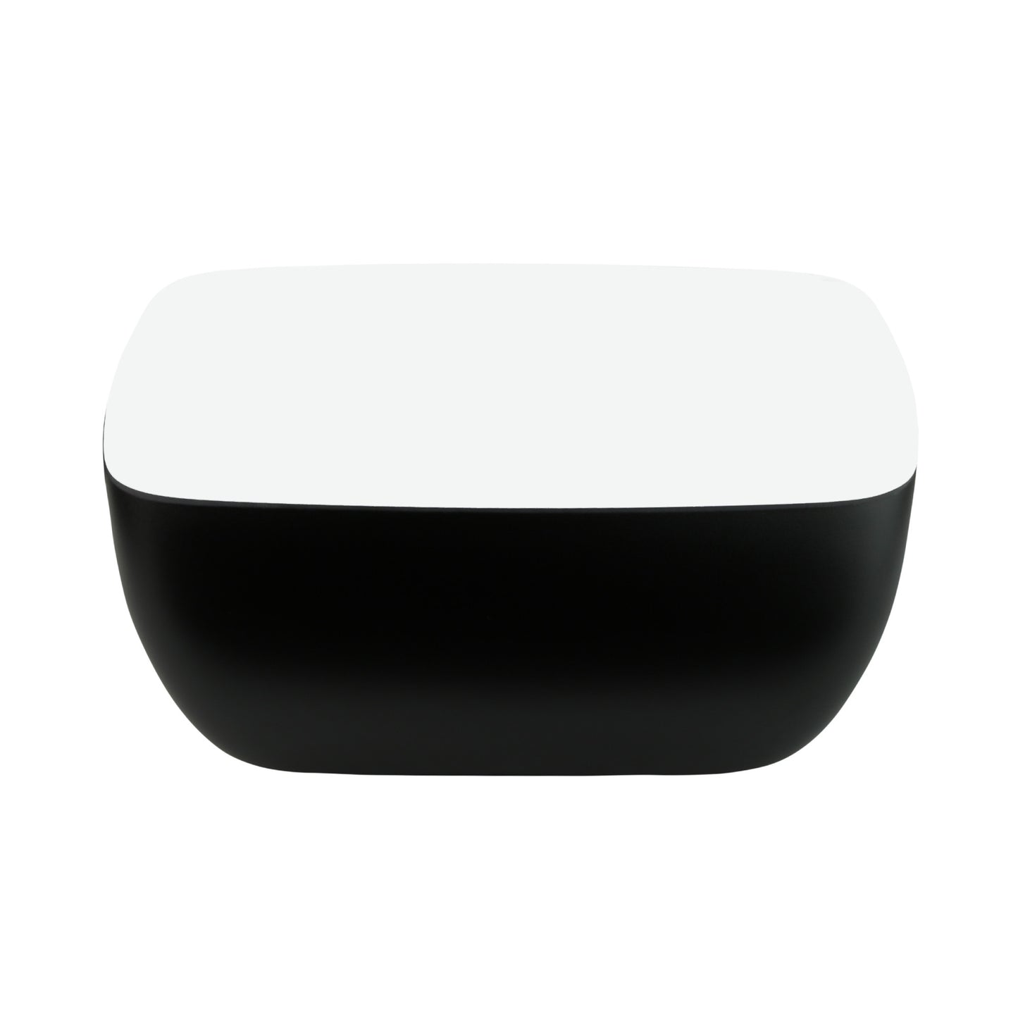 Melamine Rectangular Bowl - White Inside, Black Outside