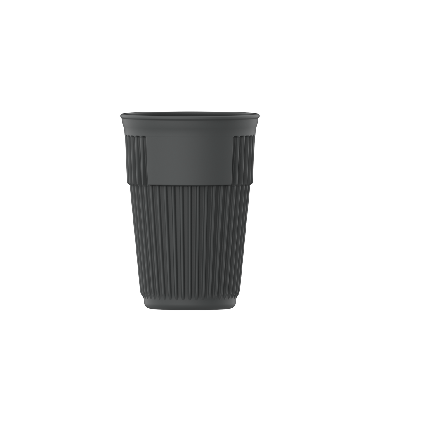 16 oz. Ribbed Cup with Lid EC-200-LID-BK, Top Dia. 3.5", GET. Eco -Takeouts.