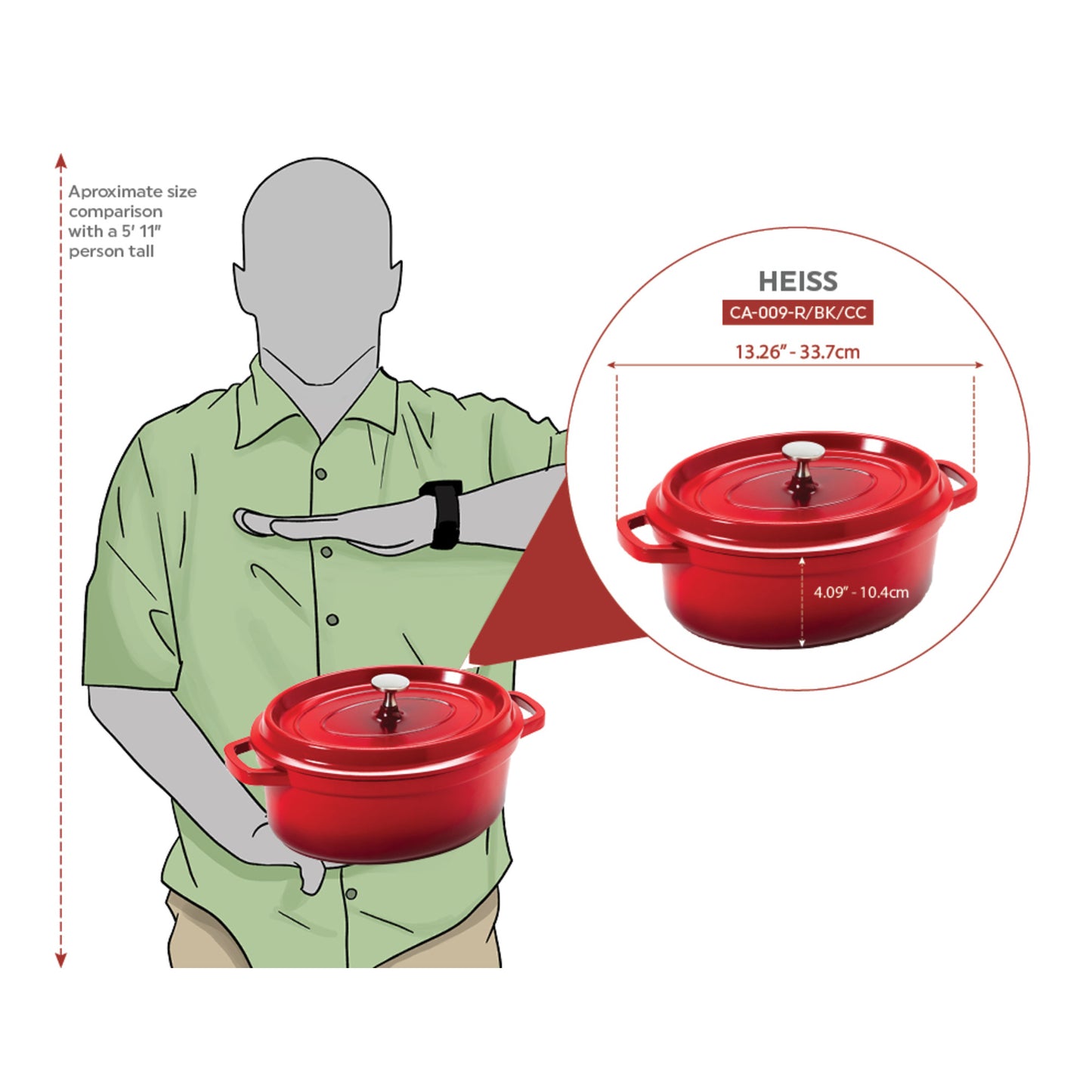 3.5 qt. (3.75 qt. rim-full), 10.25" x 7.88" Induction Ready Oval Dutch Oven w/ Lid, 3.5" deep (Clear Coat)