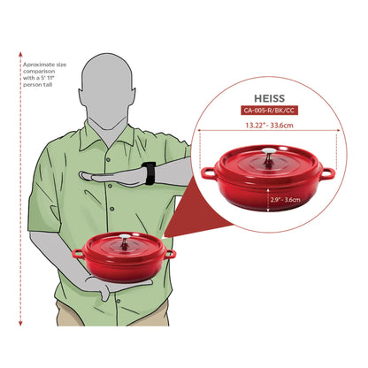 3 qt. (3.5 qt. rim-full), 10.25" Induction Ready Round Braiser / Paella w/ Lid, 2.88" deep (Clear Coat)