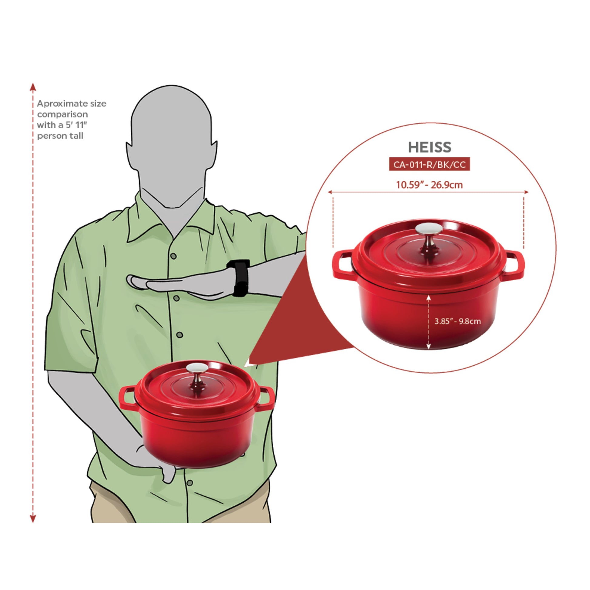 G.E.T. Energy-Efficient Non-Stick Cast Aluminum Round Dutch Oven with Lid Color: Gray, Capacity: 2.5 qt. CA-011-GR/BK/CC