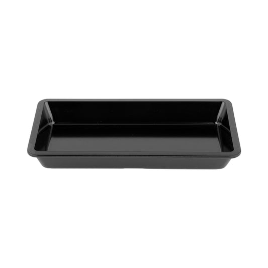 16 oz. (20 oz. Rim-Full), Rectangular Black Melamine Entree Dish 9.25"L x 4.5"W  1.25"H, GET, Milano