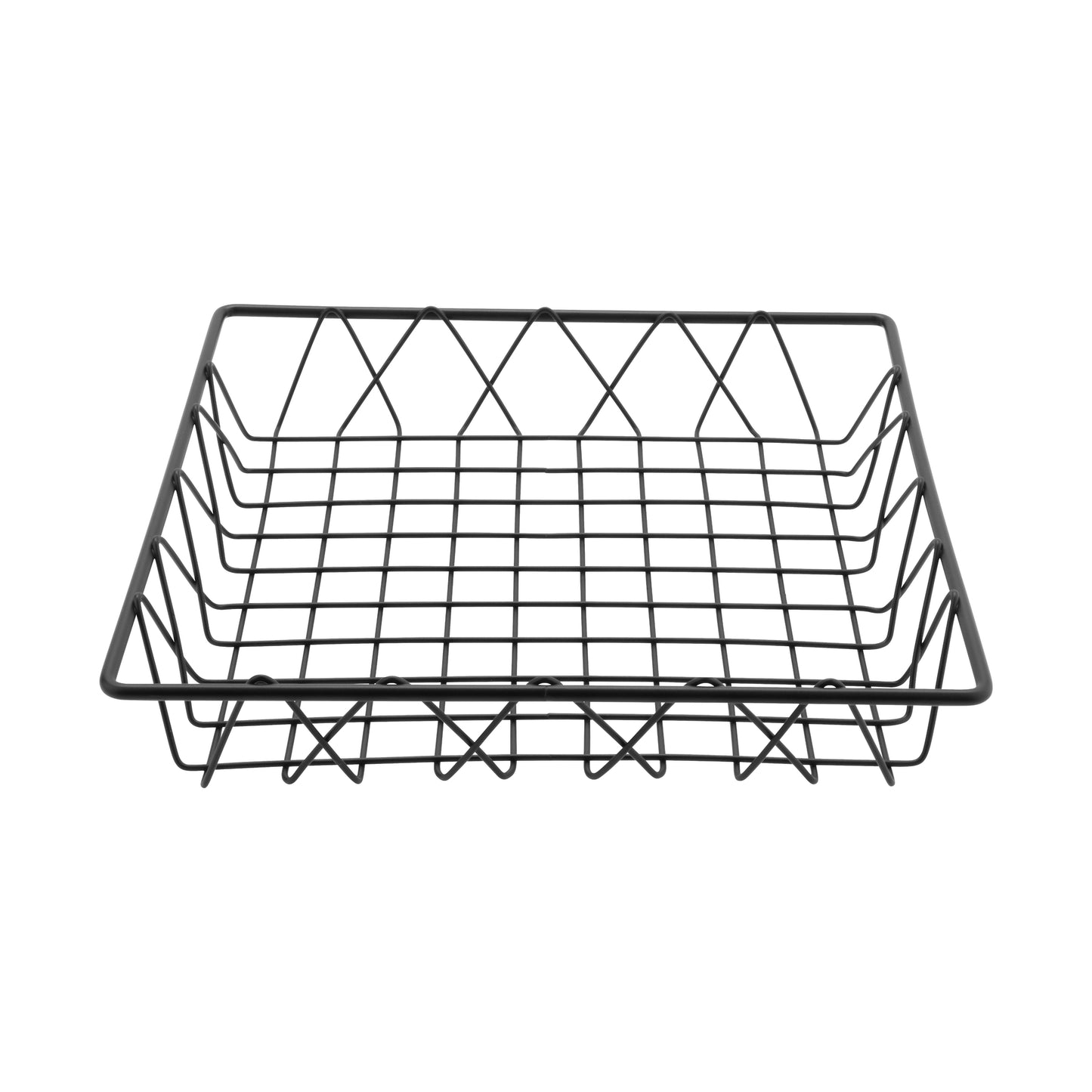 12" Black Square Wire Basket, 2" Deep (fits IR-703B, IR-704B)