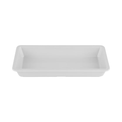 16 oz. (20 oz. Rim-Full), Rectangular White Melamine Entree Dish 9.25"L x 4.5"W  1.25"H, GET, Milano