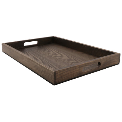 19.75" x 14.75" x 1.75" OD (19" x 14" ID), Wood Tap Root Tray, Grey Ash Color , With Handles