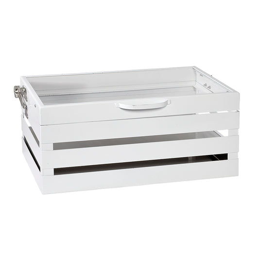 Full Size Metal Crate Chafer with Self-Closing Lid, 21.5" x 14.5", 9.5" tall (fits standard full size food pan)