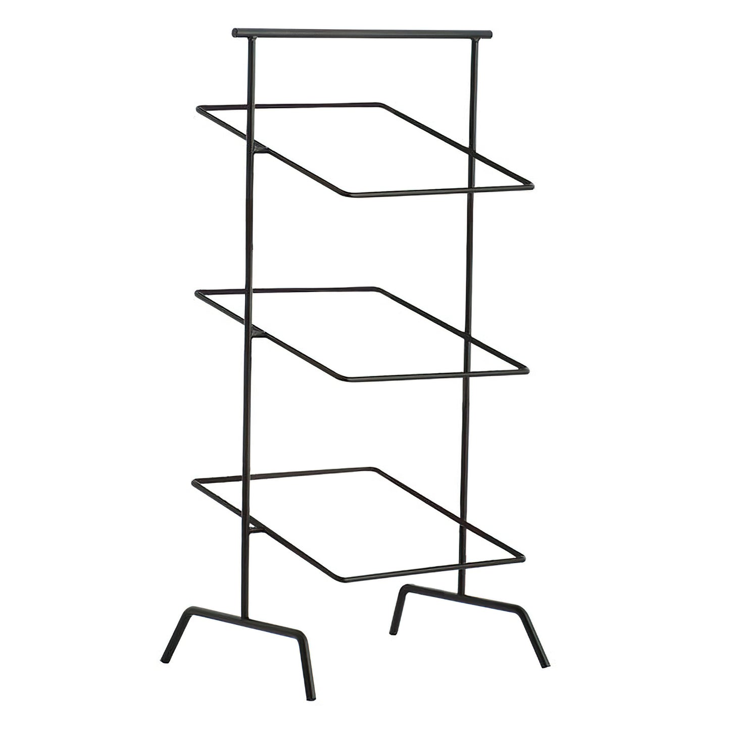 12" Black Square 3-Tier Basket Stand, 31" tall (fits WB-103B, WB-105B)